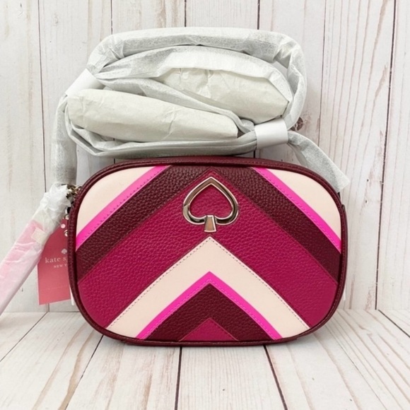 NWT Kate Spade Kourtney Chevron Pink Multi - Picture 4 of 5